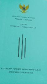 PERATURAN LURAH PENGKOL NOMOR 8 TAHUN 2022 TENTANG INFORMASI YANG DIKECUALIKAN